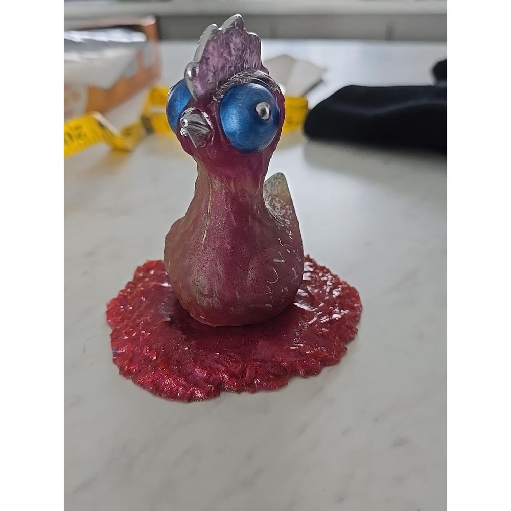 Handmade Resin Chicken On Bed ‎ Decoration Gift  697